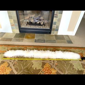 Super warm Mongolian lamb white/ivory 62” scarf